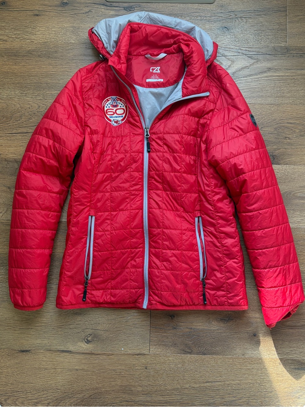Cutter & Buck- Red Quilted Hooded Kansas City Chiefs Puffer Jacket